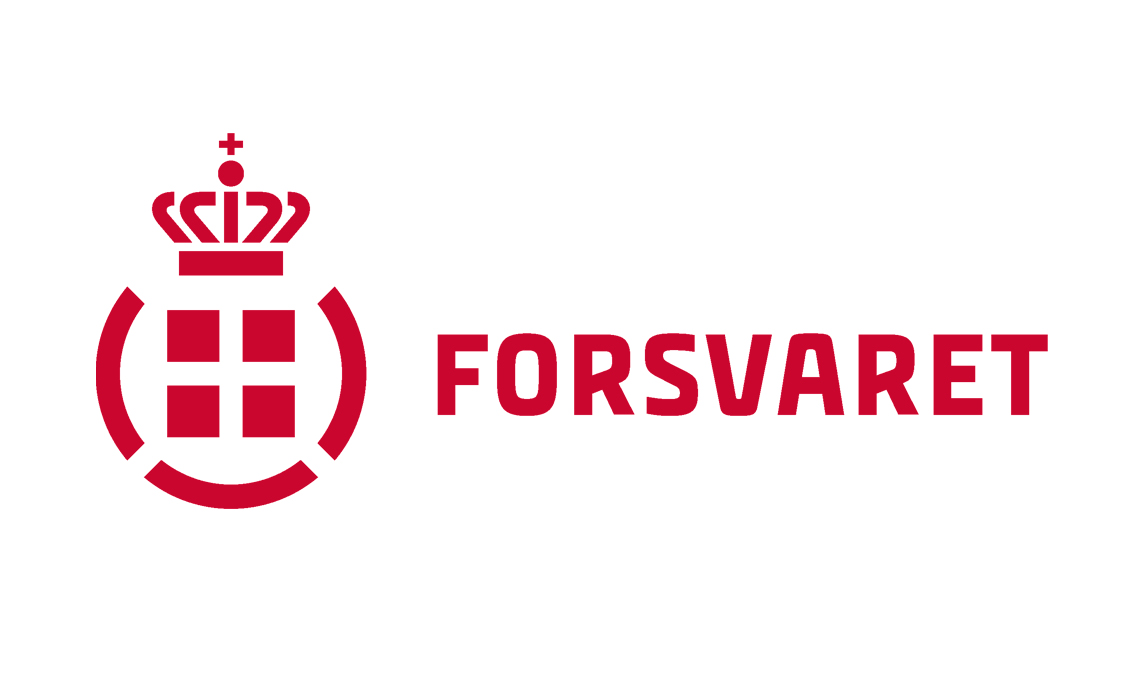 Forsvaret rødt logo på hvid